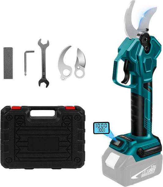 Draadloze elektrische snoeischaar voor Makita 18 V LCD-scherm, maximale opening, 65 mm, elektrische snoeischaar, accuschaar, tuinsnoeischaar voor het snoeien van bomen en struiken en fruitbomen