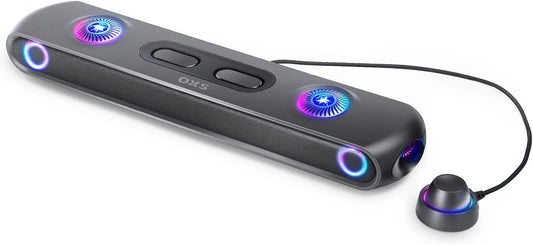 OXS Thunder Pro Gaming Soundbar 5.1.2 Dolby Atmos, versterkte bassen, bluetooth multi-device aansluiting, geïntegreerde subwoofer, 3 Pro gamermodi, slank togle-design, voor pc's, gameconsoles
