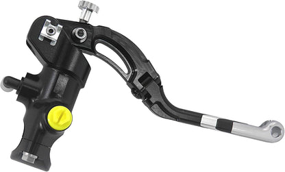 Gesmede koppelingspomp 16 x 18 met zwart geanodiseerde pompbehuizing, hendel Revolution lang zilver (knop + inzet) voor Ducati Panigale V2 van 2021 tot 2022, CC 955