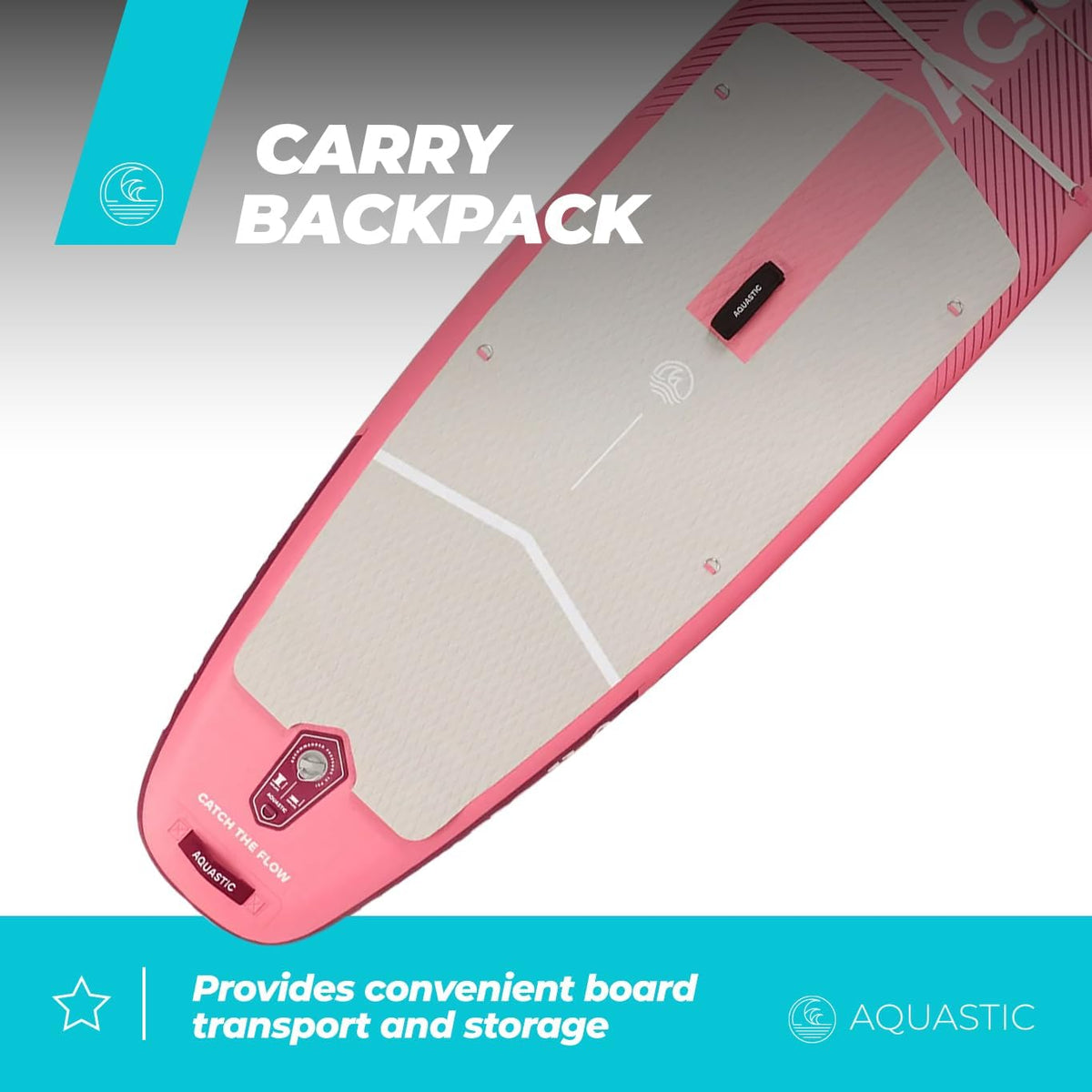 AQUASTIC Perth Pro 11'2" SUP Board Set – complete set met 2-in-1 peddel, kajakzitting, leash 300 cm, pomp, rugzak, Drop Stitch Lite, 165 kg, 340 x 86 cm, voor beginners en gevorderden