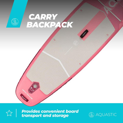AQUASTIC Perth Pro 11'2" SUP Board Set – complete set met 2-in-1 peddel, kajakzitting, leash 300 cm, pomp, rugzak, Drop Stitch Lite, 165 kg, 340 x 86 cm, voor beginners en gevorderden