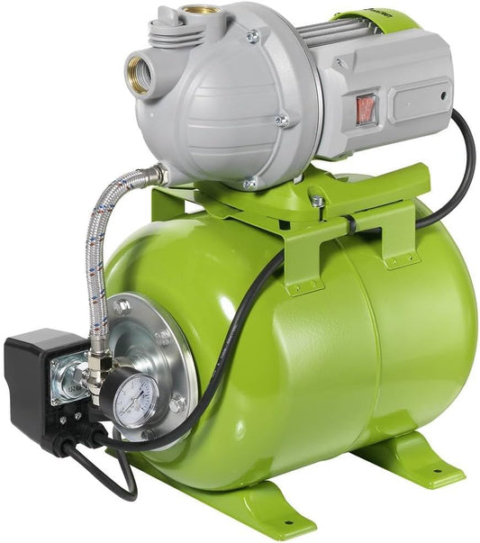 Watervoorziening met druktank – Hydrofoorpomp – Waterpomp – Huispomp – Tuinpomp – 19 L Druktank – 4600 L/h Capaciteit