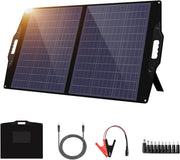 Zonnepanelen met Stekker - Zonnepaneel-Oplader - Zonnepaneel - 100 W - Opvouwbare - Draagbaar - met 20-28 V DC-aansluiting - voor Krachtcentrales - met USB-A - USB-C - QC 3.0 - voor Noodgevallen buiten - Camping - Noodsituatie