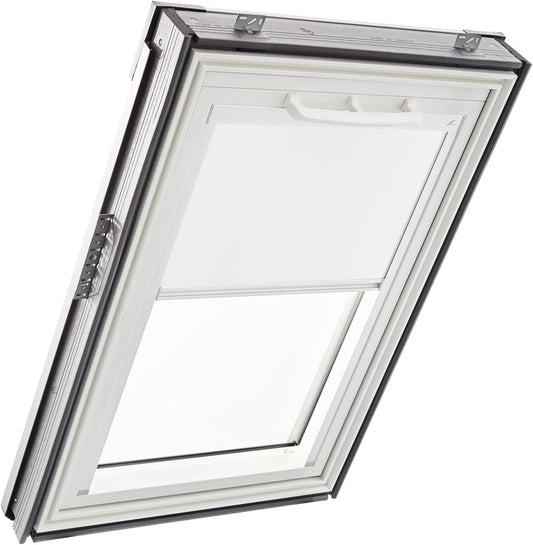 Original Roto Blackout Roller Blind ZRV Almost Full Darkening Guide Rail White For Roto Skylight Series Q with Size 134/160 | 13/16 Color White - QUORE