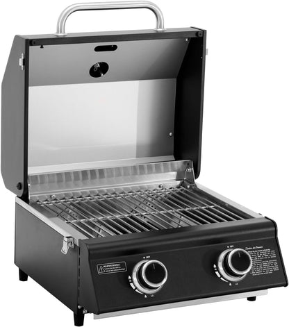 TAINO Platinum Compact Dark Table Grill 2 Burners Gas Grill Compact Camping Mini Grill Portable BBQ - QUORE