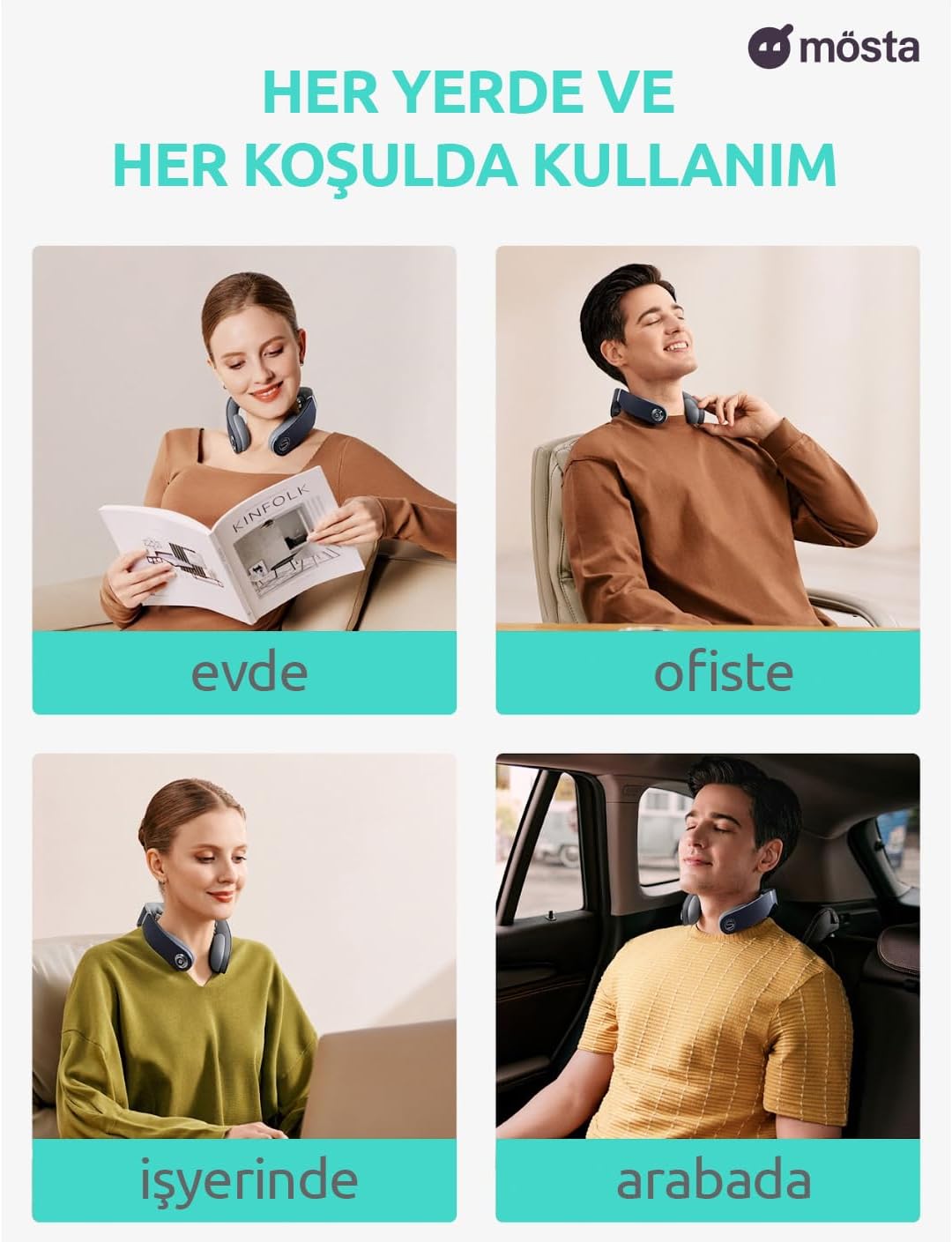 Opvouwbaar Nekmassageapparaat – Nekmassage – Schoudermassageapparaat – Shiatsu Massageapparaat – Massagekussen – 9 Massagekoppen – 5 Modi & 4 Warmte-/Vibratieniveaus