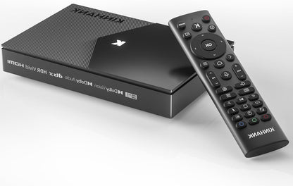 Kinhank 8K Android TV Box Compatible with Dolby Vision, Atmos, DTS X, HDR10+, 8K@60fps BD ISO, 4+64G Media Player, S928X-K/WiFi 6/BT 5.2/Gigabit Ethernet/USB 3.0/AV1/HDMI 2.1,Widevine L1,Poster Wall - QUORE