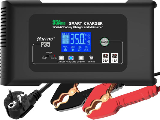 Autoaccu Oplader – Acculader – Batterijlader – Onderhoudslader – Snellader – Intelligente 7-Traps Automatische Lader – Reparatiemodus Voor Lithium En Loodzuur