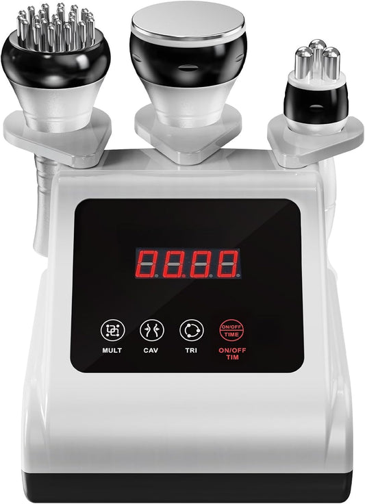 3-In-1 Radiofrequentie-Apparaat Voor Gezicht En Lichaam – Cellulitis Massageapparaat – 40K Cavitatie-Apparaat – RF Apparaat – EMS Apparaat – 3 Massagekoppen – 9 Intensiteitsstanden