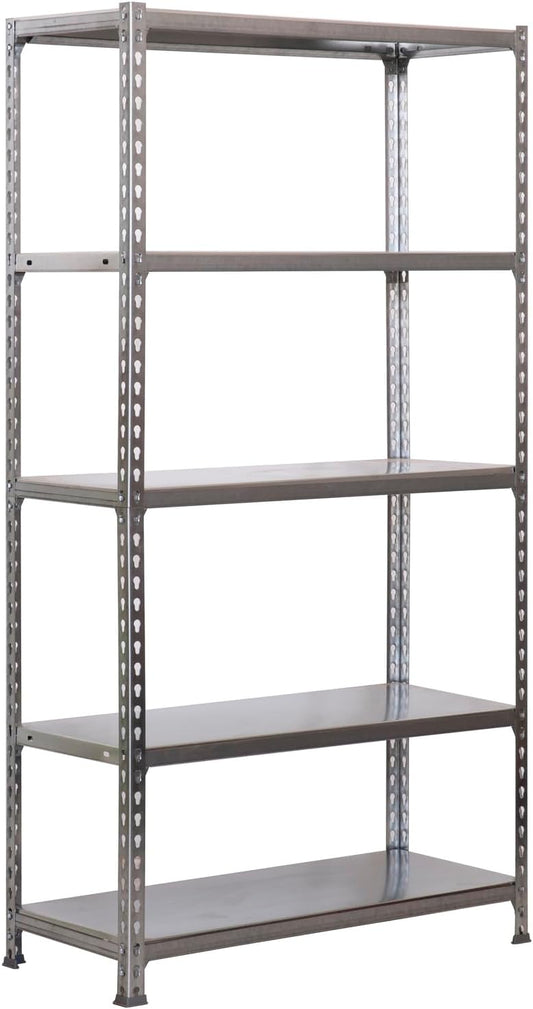 Simon Rack Stellingkast Metaal, 1800x900x500 mm, Buigpunt 180, 5 Verstelbare Niveaus, Metalen Planken, Robuust Opslagrek voor Garage, Kelder en Werkplaats, Gegalvaniseerd – SimonClick