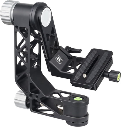 ARTCISE gimbal statiefkop met handvat, GH7 draagbare lichtgewicht heavy duty koppen met standaard 1/4 '' quick release plaat en bubbelniveau voor DLSR camera statief, max belasting 25kg
