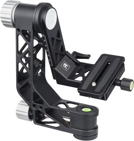 ARTCISE gimbal statiefkop met handvat, GH7 draagbare lichtgewicht heavy duty koppen met standaard 1/4 '' quick release plaat en bubbelniveau voor DLSR camera statief, max belasting 25kg