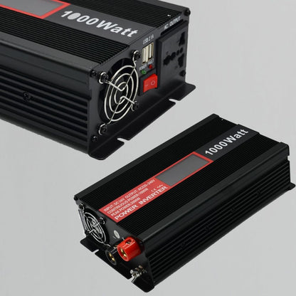 SolaMr 1500W Omvormer DC 24V naar AC 220V/240V met LCD-display en USB-oplaadpoorten Hoogfrequent omvormer voor op het voertuig gemonteerde systemen en kamperen in de wildernis, thuissystemen - 1500W