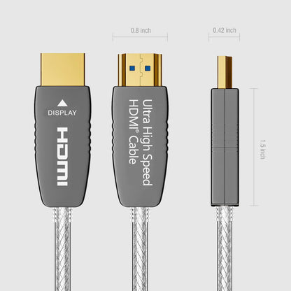 8K ULTRA Gecertificeerde HDMI Vezel Optische Kabel 15m 8K60Hz 4K120Hz eARC 48Gbps HDR HDCP2.2/2.3 voor RTX4080/3090/3090/3090, Xbox S/X, PS5/4, AVR, Projector, LG/Samsung/Sony TV