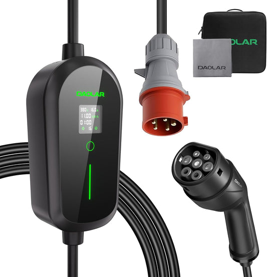 Oplaadkabel type 2 CEE-stekker met instelbaar laadvermogen, EV-oplader en mobiel laadstation/wandbox voor ID.3, ID.4, ID.5, model Y