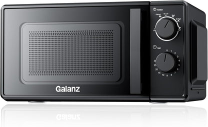 Galanz Solo-magnetron 20 l P70T20L-VB, 700 W magnetron met 6 standen, 0 tot 30 minuten timer, eenvoudige reiniging met glazen draaiplaat (zwart)