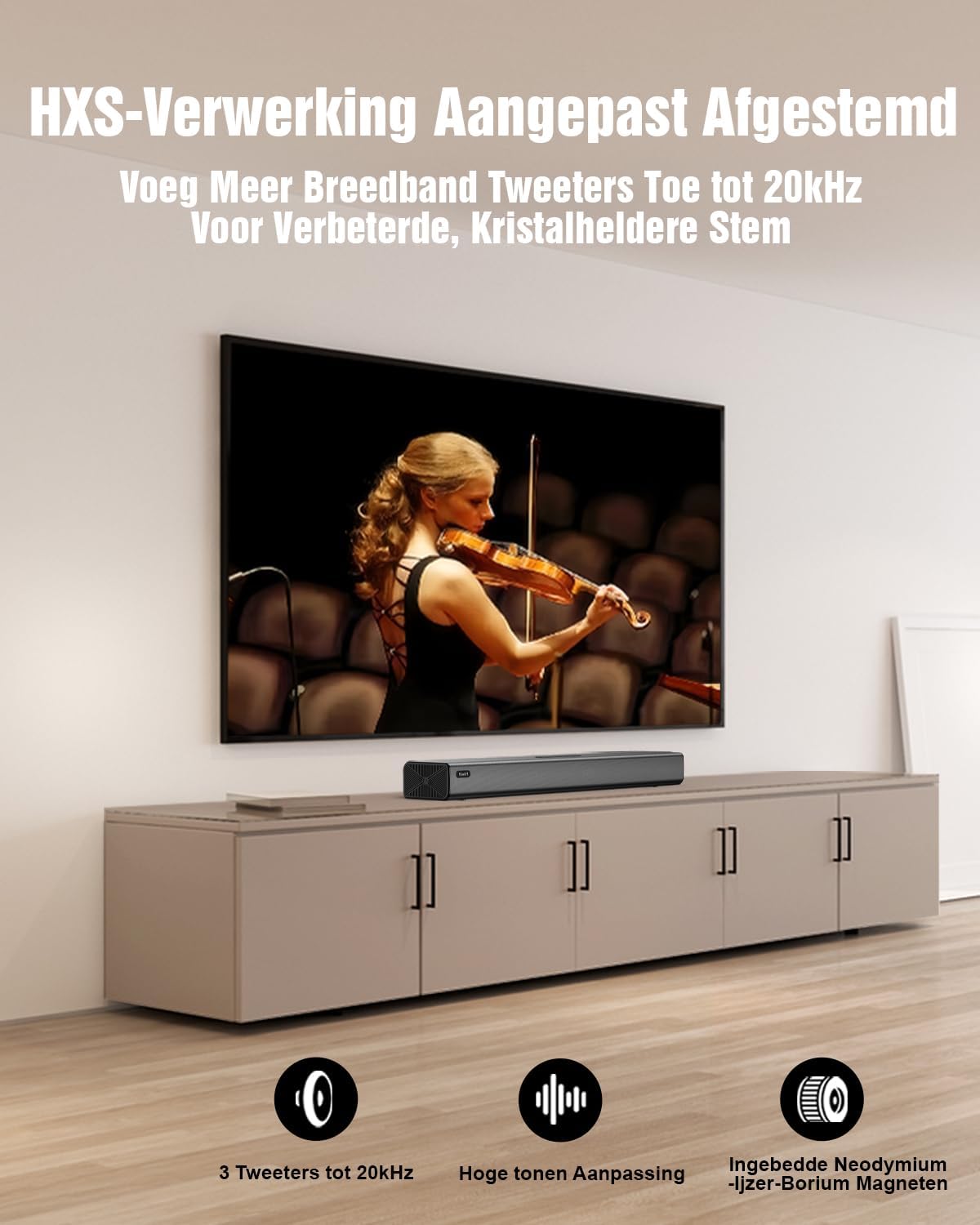 5.1 Dolby Atmos Soundbar – Surround Sound Systeem – Home Theater Speaker – Wireless Subwoofer – TV Geluidssysteem – Draadloze 6,5 Inch Subwoofer – Brede Geluidsweergave – Kristalheldere Dialogen