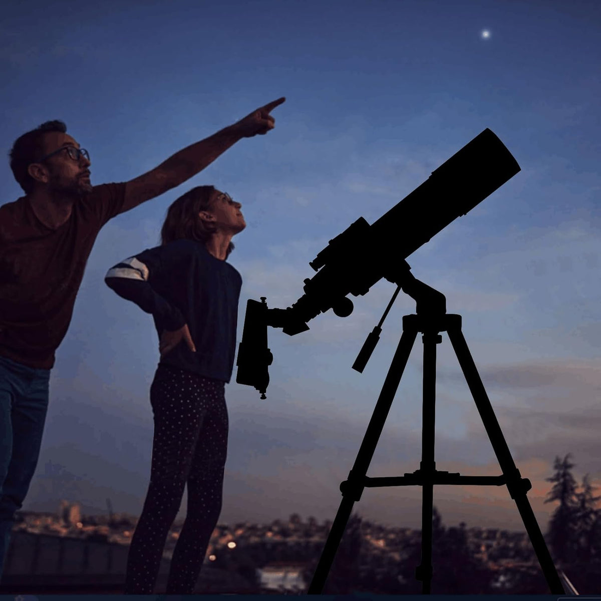 Astronomie-telescoop voor volwassenen, opening 80 mm, refractortelescoop 600 mm voor kinderen, beginners, BAK4 compact en draagbaar, reis-telescoop met statief, draagtas en