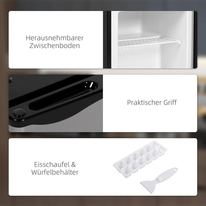 HOMCOM Mini-Gefrierschrank, 35 L Gefrierbox, electric, freistehend, Mini-Gefriertruhe, Minikühlschrank, -14 bis -24°C, 5-stufige Temperaturregelung, 47 x 44.2 x 48.8 cm, Silber - QUORE