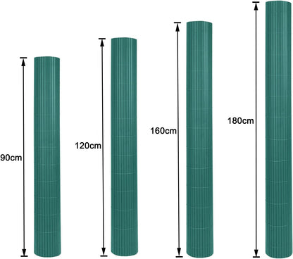 Balkon Scherm – Balkon Afscherming – Privacy Scherm – Tuinscherm – Balkon Border – Weerbestendig PVC – Versterkte Latten 9x1,6 m Groen