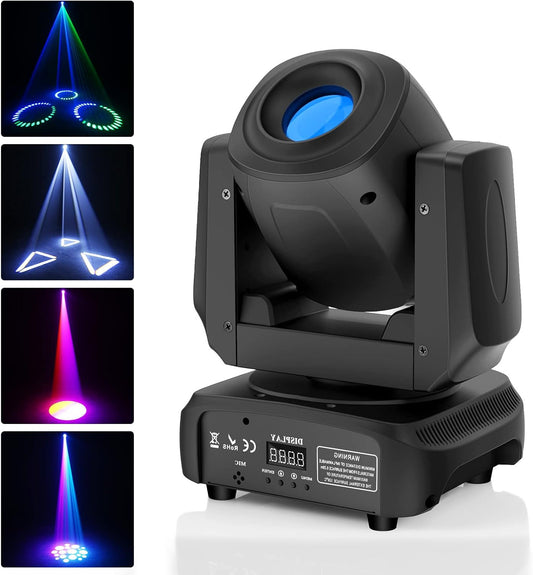 LED Moving Head – Moving Head Spot – DJ Licht – Podiumverlichting – Discoverlichting – 100W LED – 8 Kleuren & Patronen – Motorized Zoom & DMX512 Controle