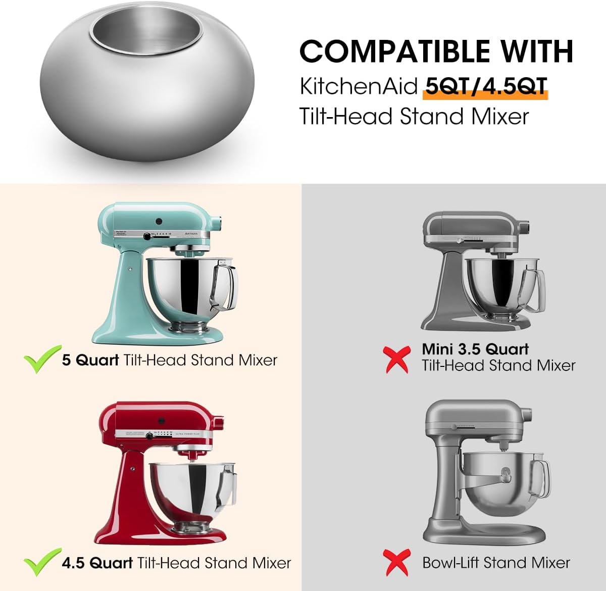 Aieve Snack Coater Compatible with KitchenAid Tilt-Head Stand Mixer for Making Chocolate Covered Almonds, Pistachio, Peanut, Freeze Dried Strawberry, Raisin, Macadamia Nuts and Blueberry