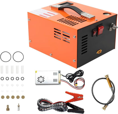 300 W PCP Hogedrukluchtcompressor, 30 MPa/300 Bar/4500 PSI draagbare PCP luchtcompressor, hogedrukluchtpomp, handmatige uitschakeling, compressor, luchtpomp voor opblaasfles, PCP-inflator