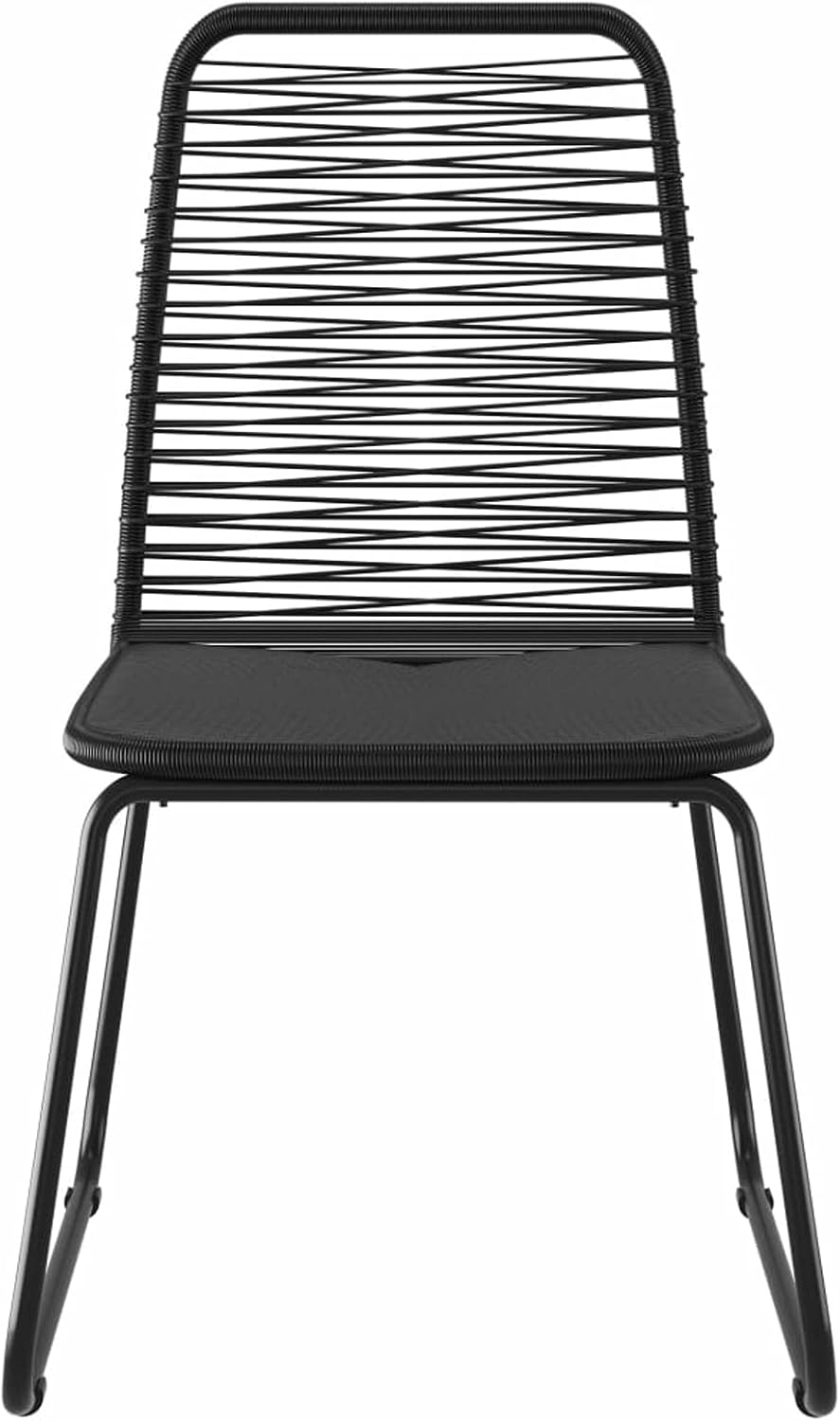 Tidyard Eetkamerset voor de tuin, 3-delig, tafel en stoelen, terras, balkon, buiten, PVC, rotan, zwart - QUORE