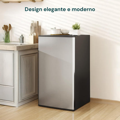 Wintem - Vriezer 80 l met laden, 3 uitneembare vakken en elegante zilveren deur, compacte structuur van 47 x 44,5 x 83,5 cm, eenvoudig te plaatsen en perfect als verticale vriezer - QUORE