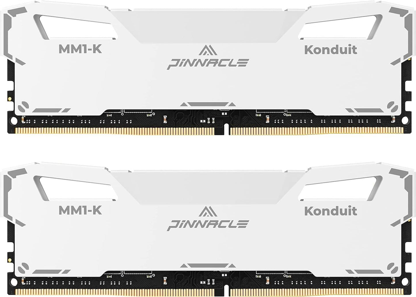 Timetec Pinnacle Konduit DDR4 3200MHz PC4-25600 CL16-18-18-38 XMP2.0 Overklokken 1.35V Compatibel voor AMD en Intel Desktop Gaming PC Memory Module RAM - Wit (16GB Kit(2x8GB) 3200MHz)
