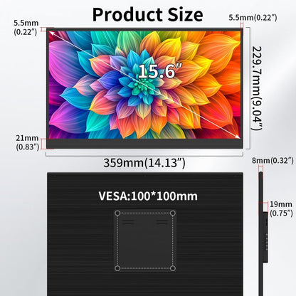 Touchscreen Monitor – Beeldscherm – Display – Scherm – Computerscherm – 15,6 Inch 4K OLED – 10-Punts Capacitief Touch
