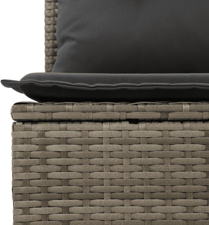 vidaXL 5-Piece Lounge Set with Cushions Poly Rattan Grey, Garden Set, Garden Furniture, Patio Set, Garden Furniture, Lounge Sofa, Lounge Set Garden - QUORE