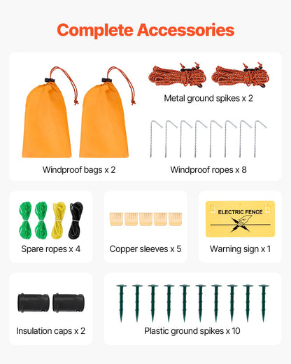 VEVOR Weidehek 1,27 x 50 m, schapennet met palen en haringen, draagbare omheining voor geiten, herten, varkens, tuinhonden, tuin, boerderijen