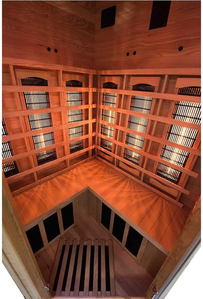 SN-APOLLON-Q2C - infrared sauna Apollon - On/off button - Cleaning of the cabin by ionizer - Chromotherapy 7 colours - 2/3 seater - QUORE