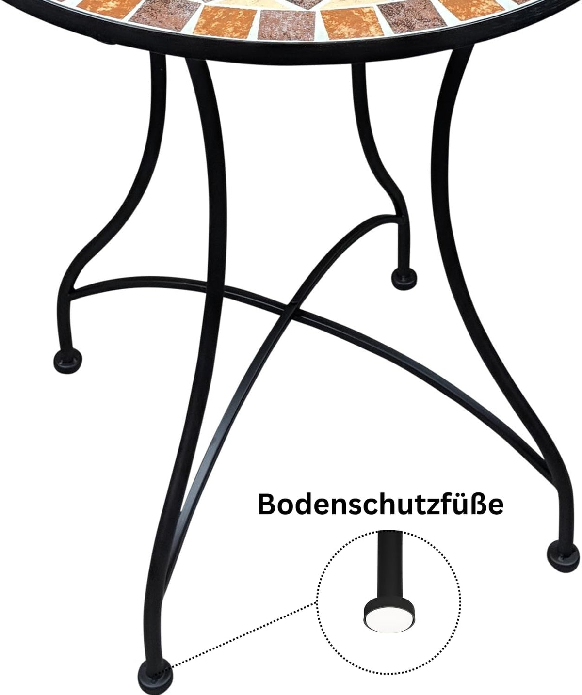 Mozaïek tuintafel, balkontafel, rond, 60 cm, mozaïektafel, mediterrane bijzettafel, mozaïek, ronde tuintafel