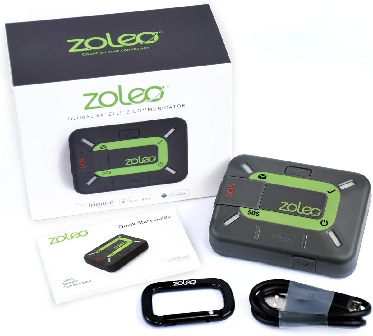 ZOLEO Twee-weg satellietcommunicator - Wereldwijde sms-berichten en e-mail, SOS-waarschuwingen voor noodgevallen, inchecken en GPS-locatie - Android-iOS-smartphoneaccessoire