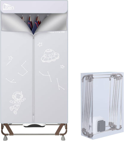 Elektrische Wasdroger – Draagbare Kledingkast – Droogmachine – Wasrek – Drogen Zonder Installatie – 170 cm Hoog – 1500 W Vermogen – Grijs