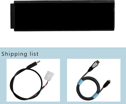 VSDISPLAY PC Case Display voor Y60 Computer Box, 12.6 inch 1920X515 IPS eDP LCD Monitor Scherm, met 2Video Poort