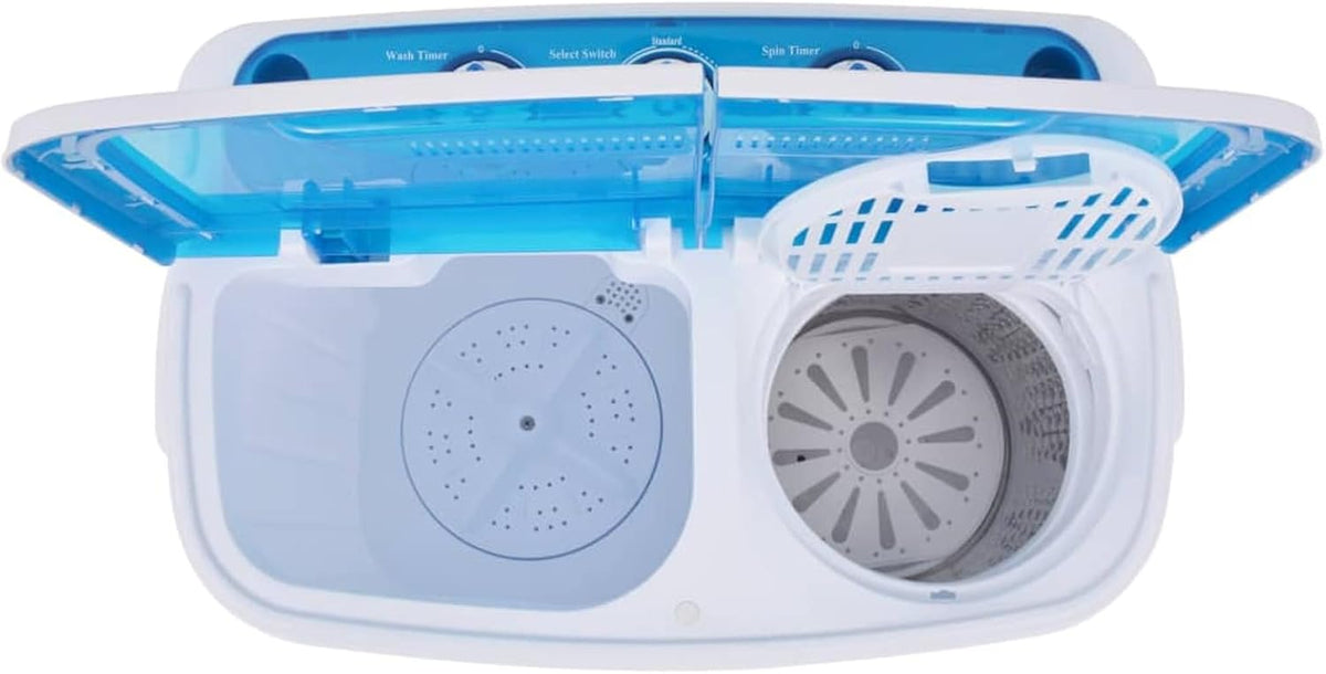 Miniwasmachine – Kleine Wasmachine – Compacte Wasmachine – Camping Wasmachine – Huishoudelijke Wasmachine – Dubbele Trommel – 5,6 kg Capaciteit