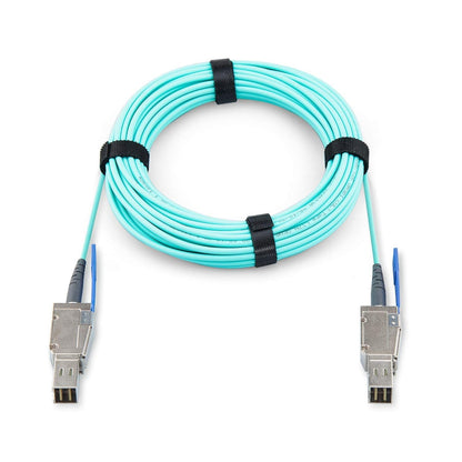 Mini SAS AOC HD SFF-8644 to Mini SAS HD SFF-8644 Fiber Optic Cable, 15-meter