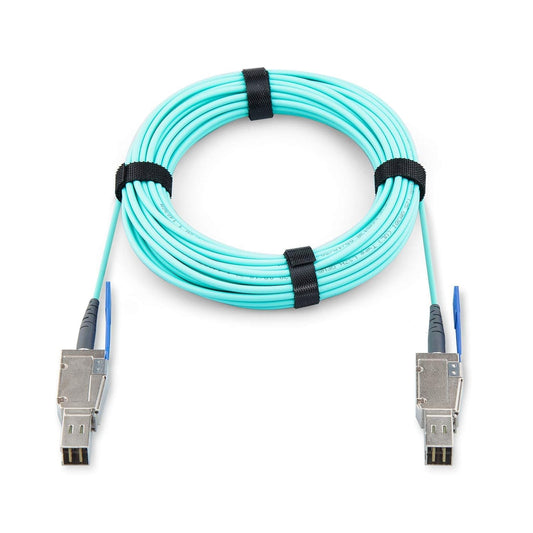 Mini SAS AOC HD SFF-8644 to Mini SAS HD SFF-8644 Fiber Optic Cable, 15-meter
