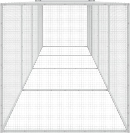 Kippenren – Kippenhok – Buitenren – Dierenren – Kippenkooi – Gegalvaniseerd Staal – Met Dak 404x98x90 cm