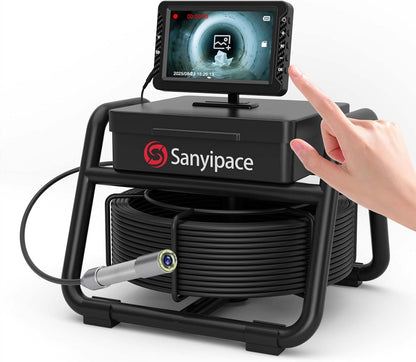 Kanaalcamera, endoscoop, 20 m, 1080p HD inspectiecamera voor de buis met 5 inch scherm, buiscamera voor riolering met DVR-functie, IP68 waterdicht, 1000tvl, 18 inch camerasonde en 32 GB TF-kaart