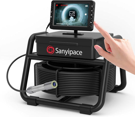 Kanaalcamera, endoscoop, 20 m, 1080p HD inspectiecamera voor de buis met 5 inch scherm, buiscamera voor riolering met DVR-functie, IP68 waterdicht, 1000tvl, 18 inch camerasonde en 32 GB TF-kaart