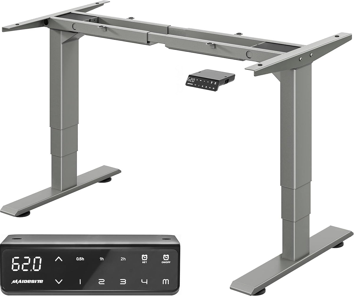 Maidesite in Hoogte Verstelbaar Elektrisch Bureau in Hoogte Verstelbaar Tafelframe,Geschikt voor Alle Gangbare Tafelbladen,3-Podium Hefbenen(Zwart)