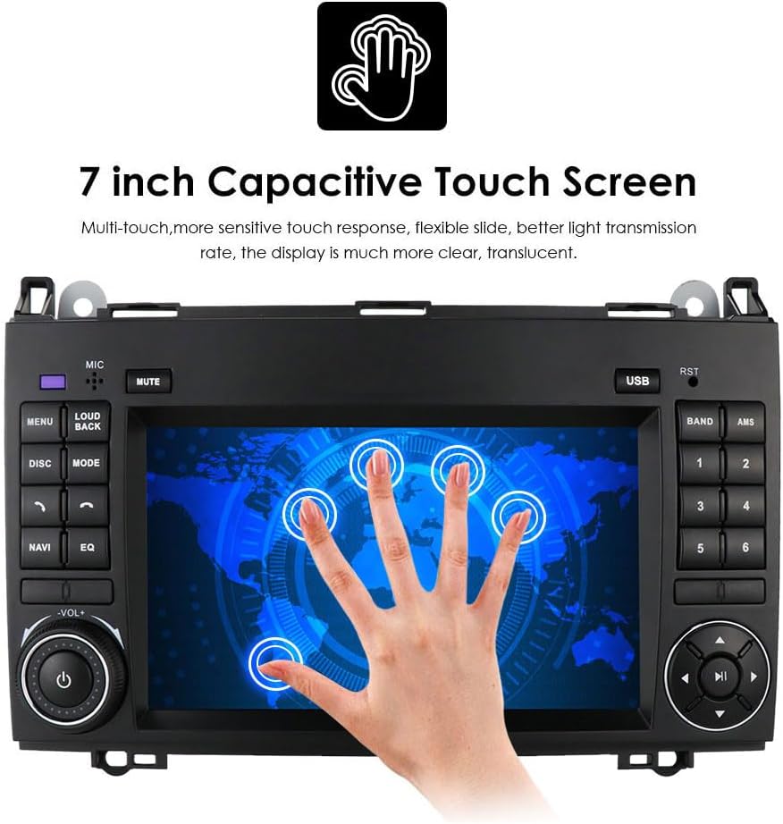 Carplay-navigatiesysteem voor Android 7 inch vervangend display voor Mercedes Benz A-klasse W169 A150/A160/A170/A180/A200/B-klasse W245/V W639 W447/Vito/Viano/W906 Sprinter