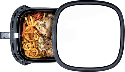 Gastronoma 18290002 Heteluchtfriteuse, 6 liter, XXL, van roestvrij staal, met digitaal led-display, 8 programma's, 1800 watt, heteluchtfriteuse, zonder olie, roestvrij staal, zwart