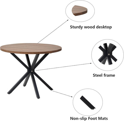 Salontafels - Tafel - Eettafel - Keukentafel - 76,5 cm x 54 cm - 100 diameter - Donkerbruin