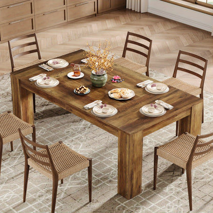 Eettafel – Tafel – Eetkamertafel – Keukentafel – Tafelblad – Rustiek-Modern – 160x80 cm – Massief Hout & Spaanplaat – Krasbestendig – Stevige Poten