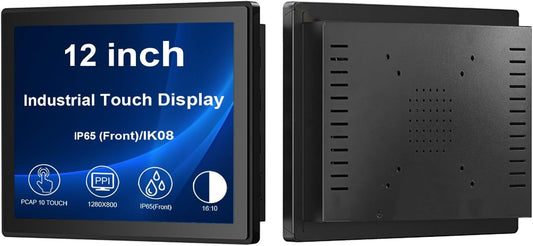 12 Inch Industriële Touchscreen-Monitor – Touchmonitor – LCD-Monitor – Industrieel Scherm – Touchscreen Display – 10-Punts Multitouch – IP65 Frontpaneel